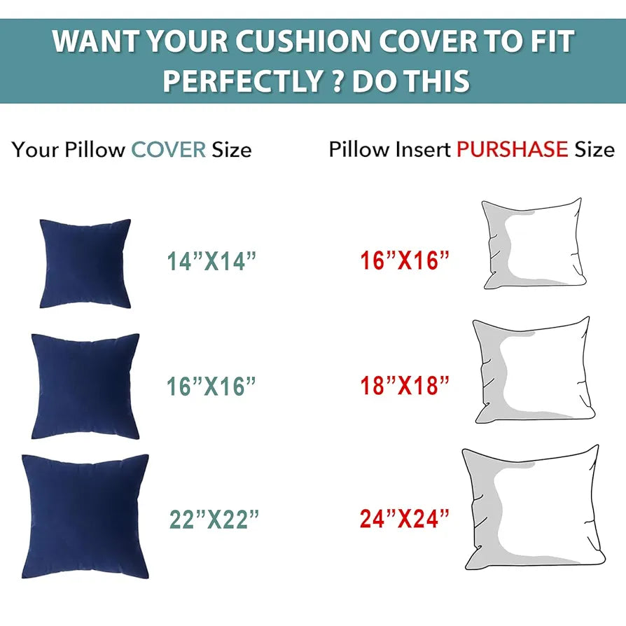 Cloth Fusion Microfiber Cushion 16 inch x 16 inch Filler, Sofa Cushions Set of 2, Durable Sofa Pillow for Home Decor